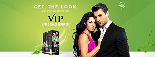 VIP 3 in 1 Hair Color Shampoo applying on wet hands for quick beard and chest color.