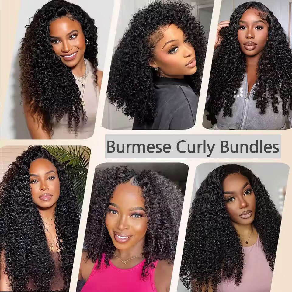 VIPbeauty Burmese Curly Bundles full-head look with versatile styling options