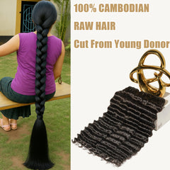 VipHonor 18-inch Deep Wave Cambodian hair ready for styling