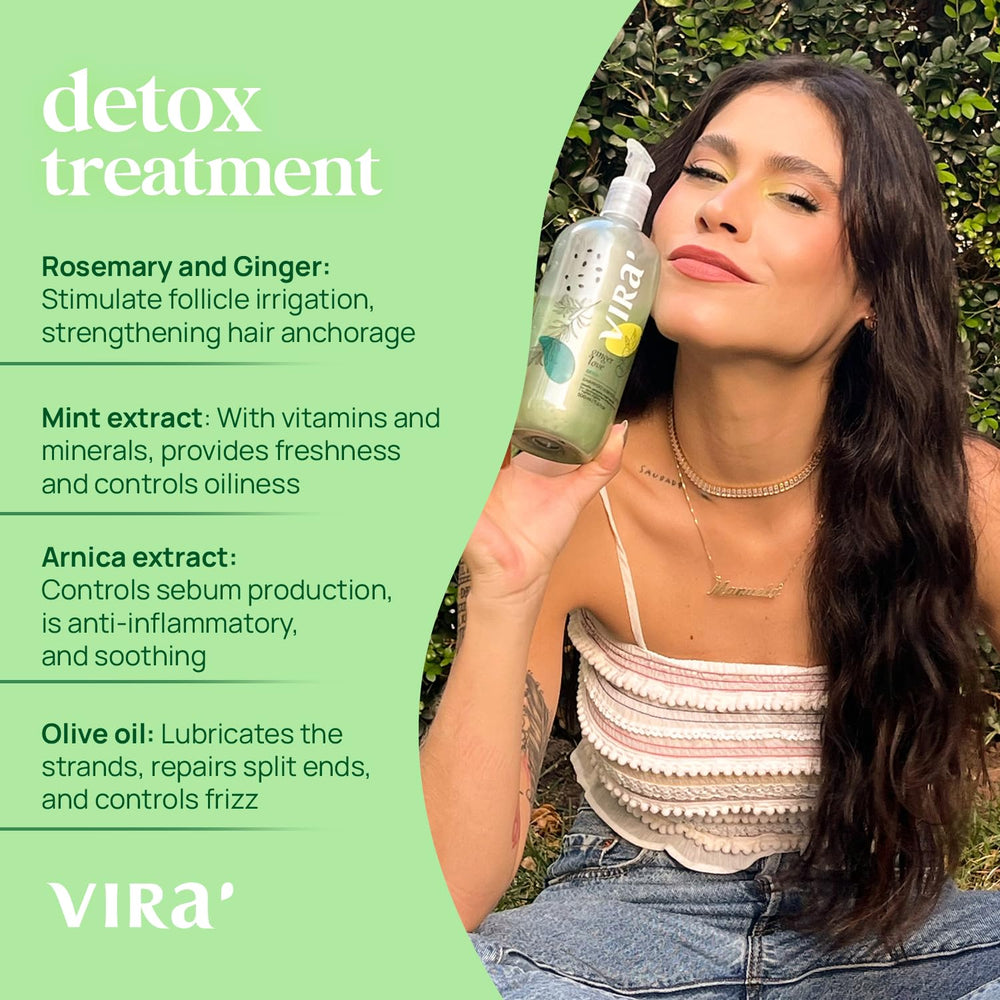 Virá Ginger Love Detox conditioner bottle pour for smooth detangling