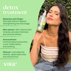 Virá Ginger Love Detox conditioner bottle pour for smooth detangling