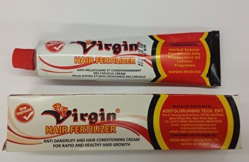 Virgin Hair Fertilizer bottle with enriched coconut oil for scalp nourishment and hair conditioning
