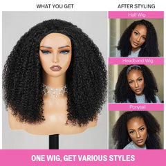 Virginess go-glueless half wig showcases edge-weft for a natural look.