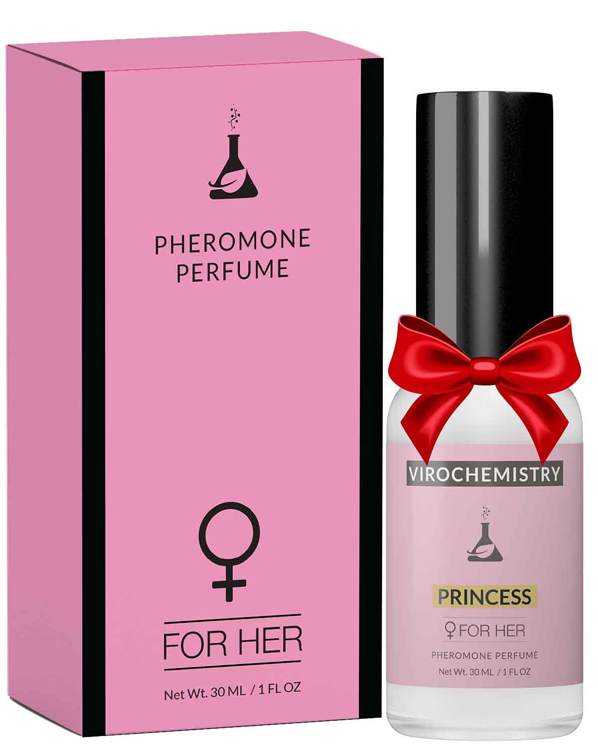 VIROCHEMISTRY Princess pheromone bottle ready to apply with a long-lasting fragrance.