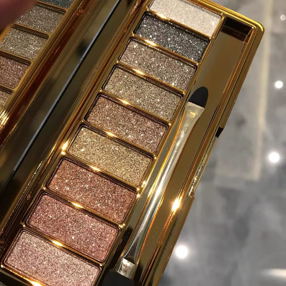 Wedding look using Virtegasas glitter palette for long-lasting sparkle at events.