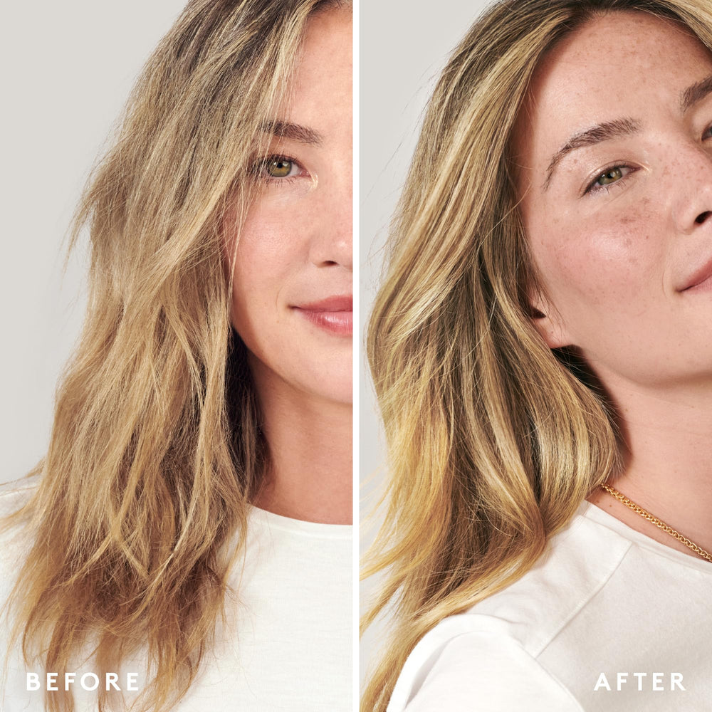 Morning routine with VIRTUE bundle for efficient styling.