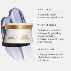 Virtue ColorKick creamy violet texture on fingers for easy application
