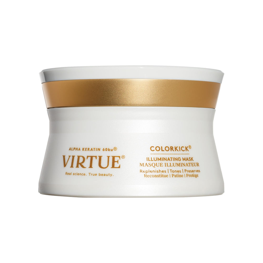 Virtue ColorKick mask packaging close-up for color-care