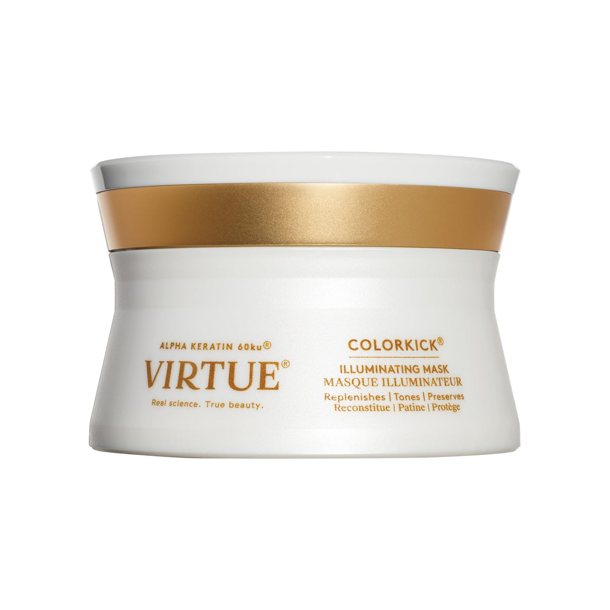Virtue ColorKick mask packaging close-up for color-care