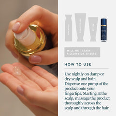 VIRTUE Correct Overnight Elixir label highlights Alpha Keratin 60ku benefits.