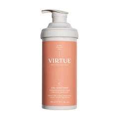 Virtue Curl Conditioner bottle with jojoba oil for hydrated curls.
