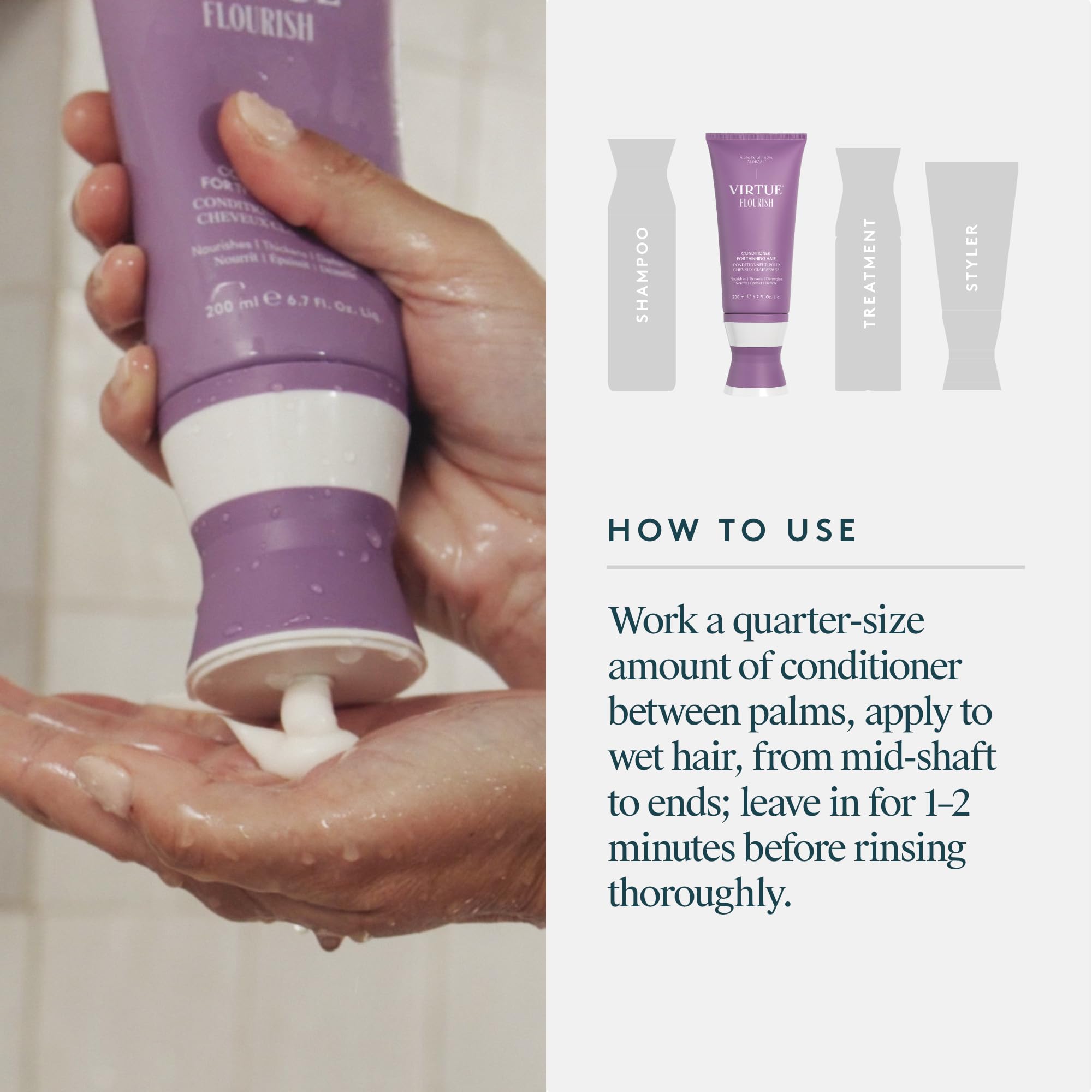 Bottle on shelf with clean styling area for routine care