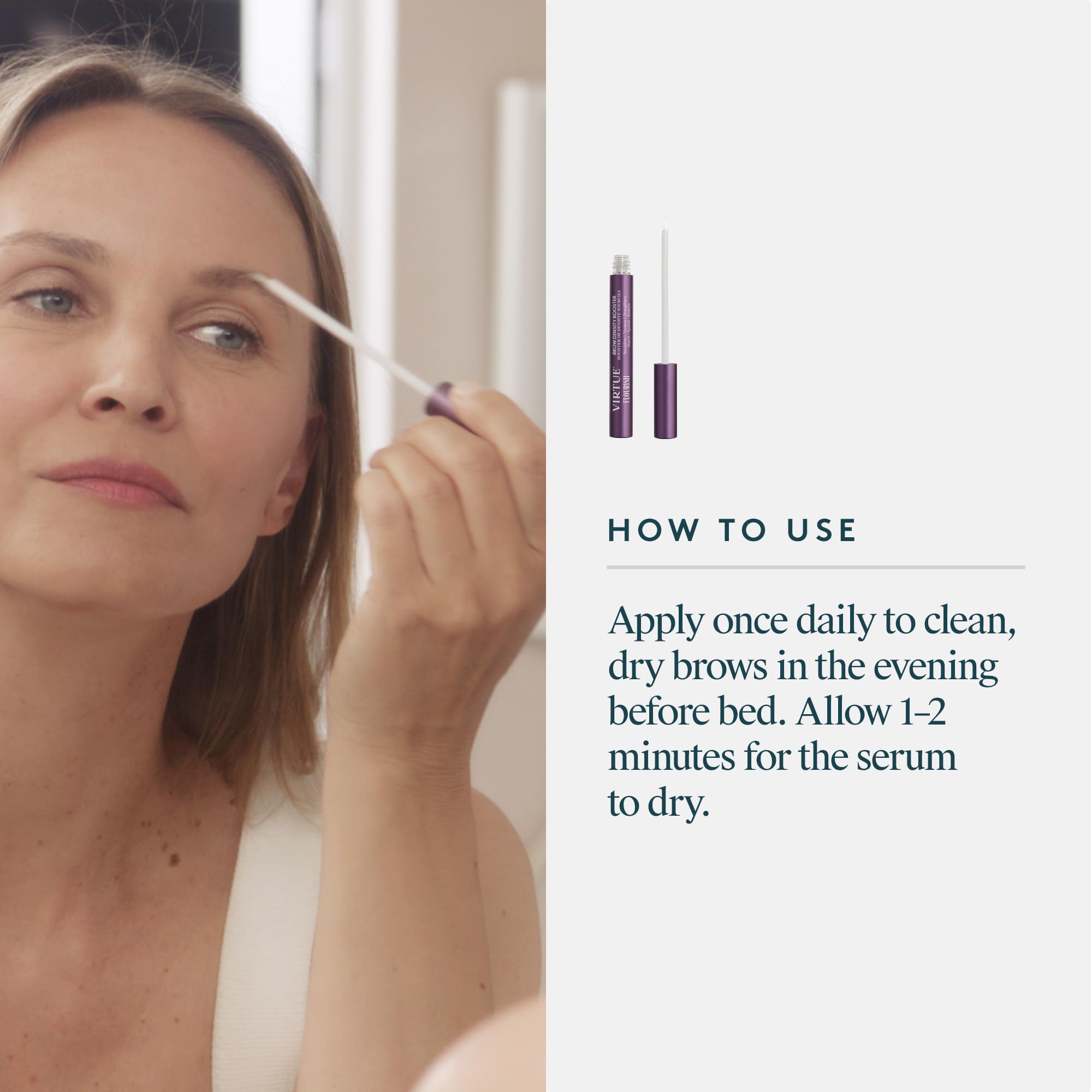 Fragrance-free Virtue Flourish formula suitable for sensitive skin.