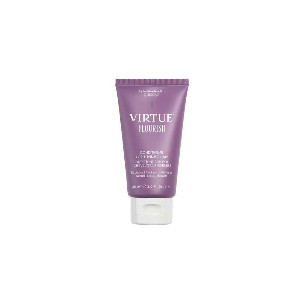 VIRTUE Flourish conditioner bottle ready for lightweight detangling on fine hair