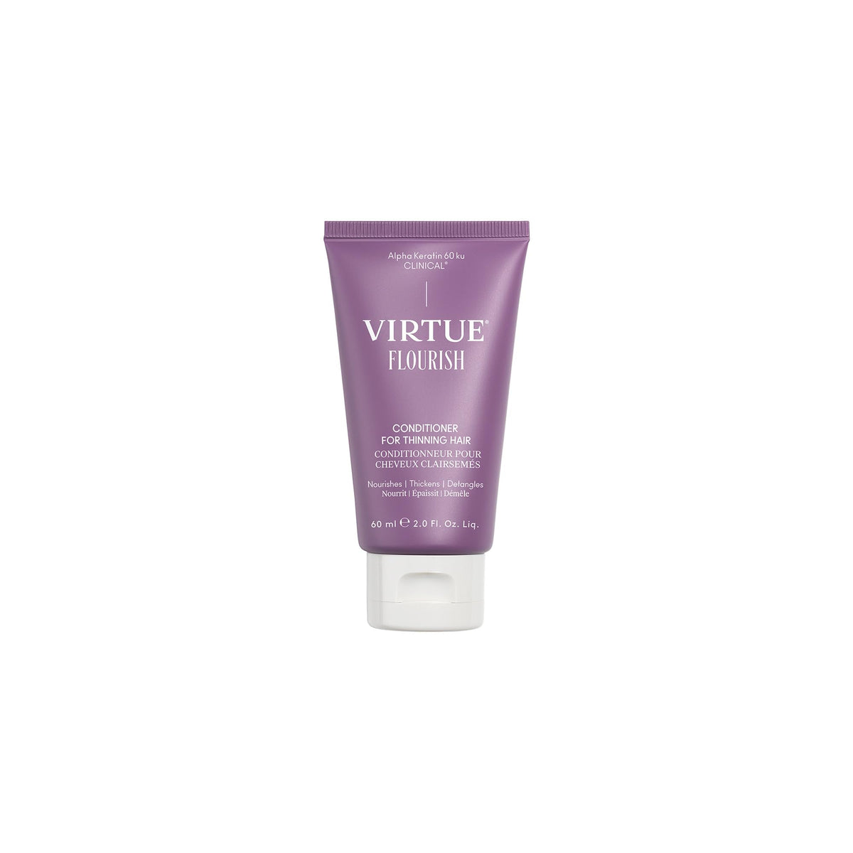 VIRTUE Flourish conditioner bottle ready for lightweight detangling on fine hair