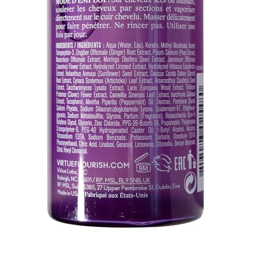 Virtue Flourish Density Booster color-safe formula for color-treated hair.