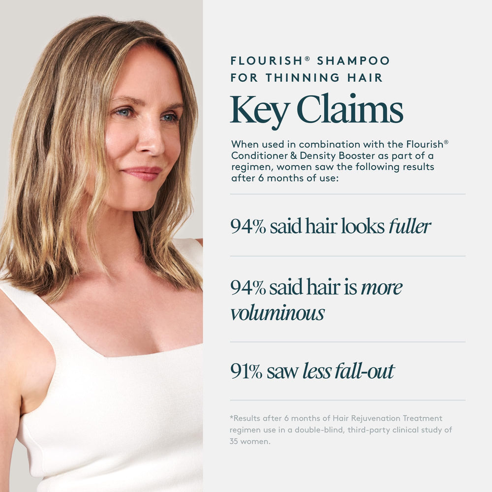 Herbal-essence ingredients highlight Virtue Flourish.