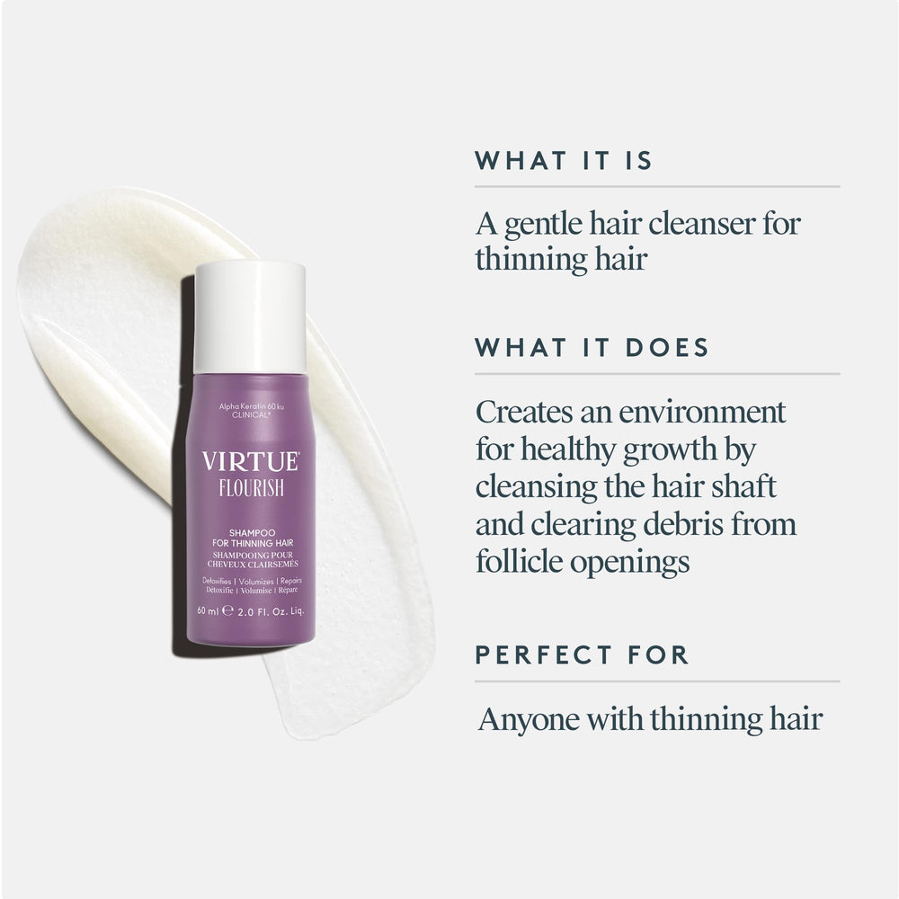 Rich lather from Virtue Flourish shampoo aids detangling.