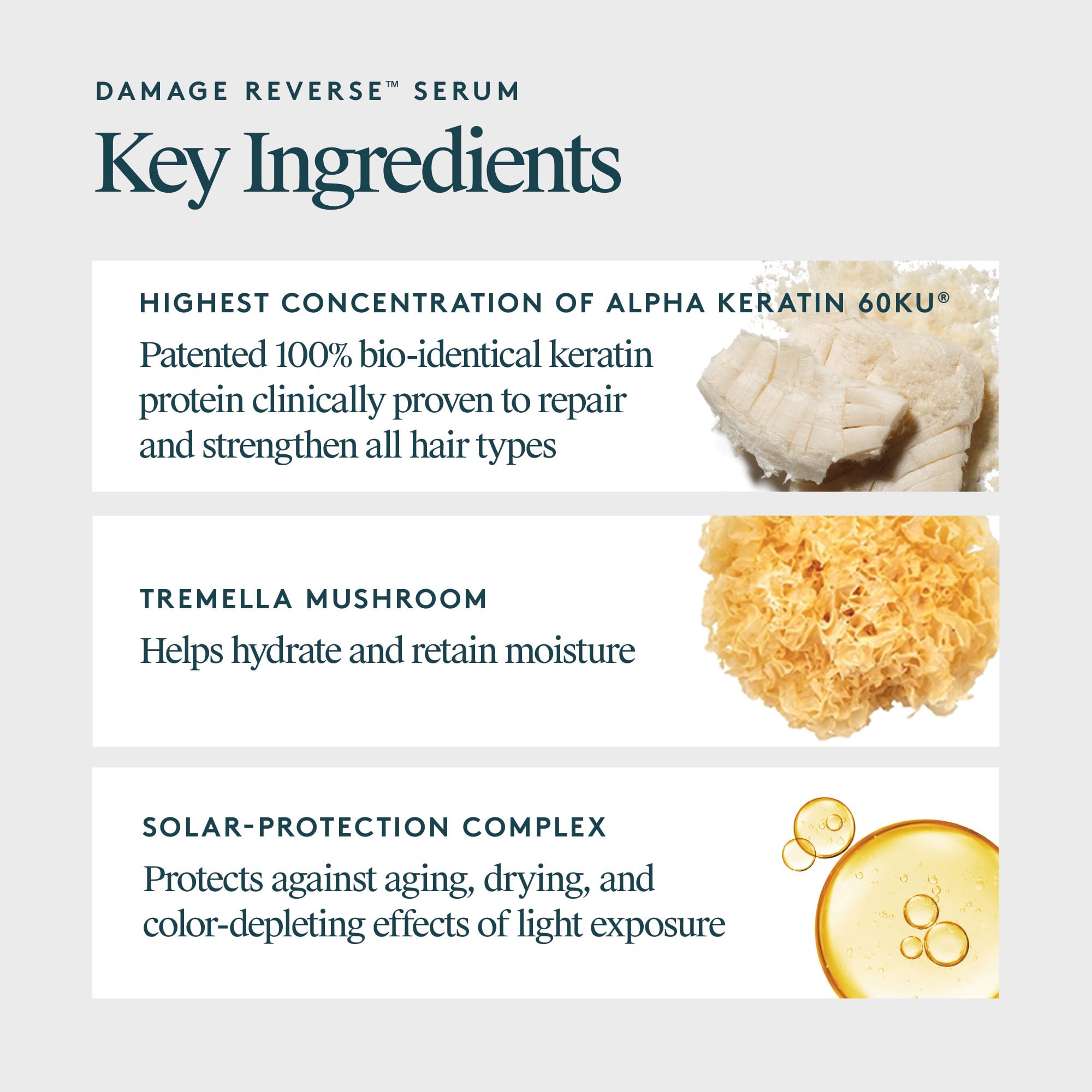 Cream-to-serum texture of Virtue Serum glides smoothly onto damp hair.