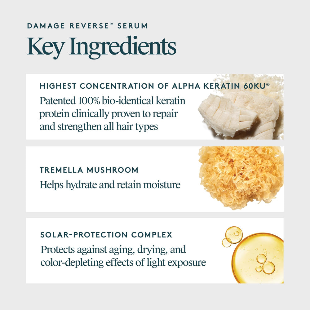 Cream-to-serum texture of Virtue Serum glides smoothly onto damp hair.
