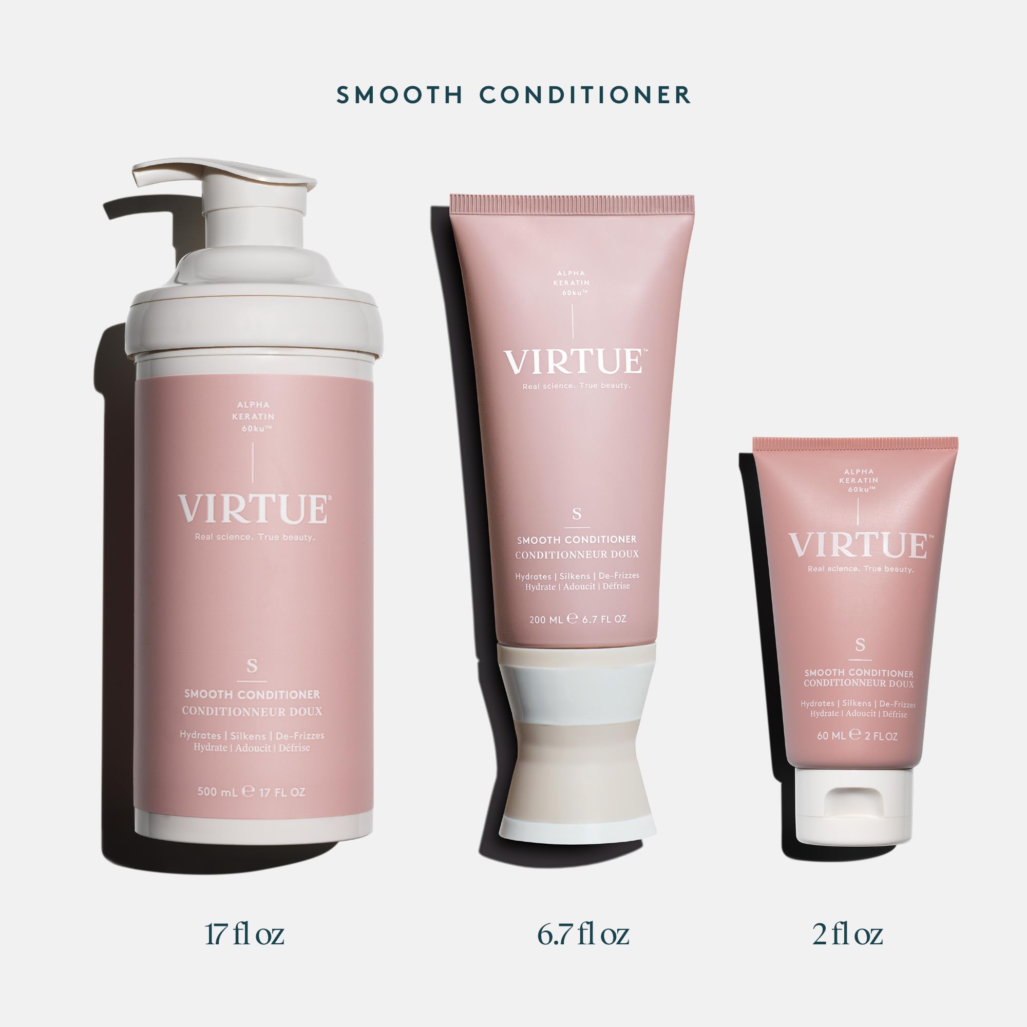 Hands applying Virtue Smooth Conditioner during shower routine.