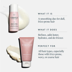 Virtue Smooth Kit Duo bottle closeup reveals sleek design for easy application