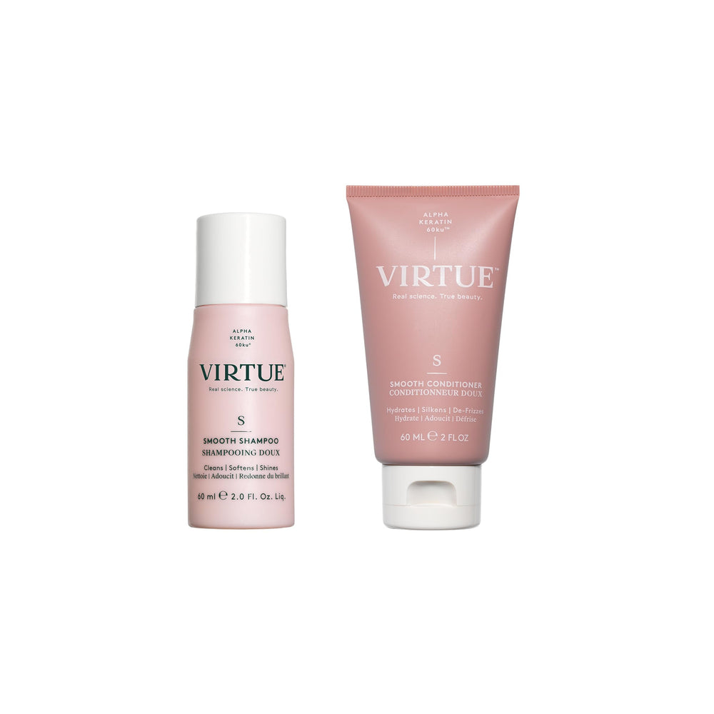 Virtue Smooth Kit Duo pack shot shows the two-piece routine for a smoother feel