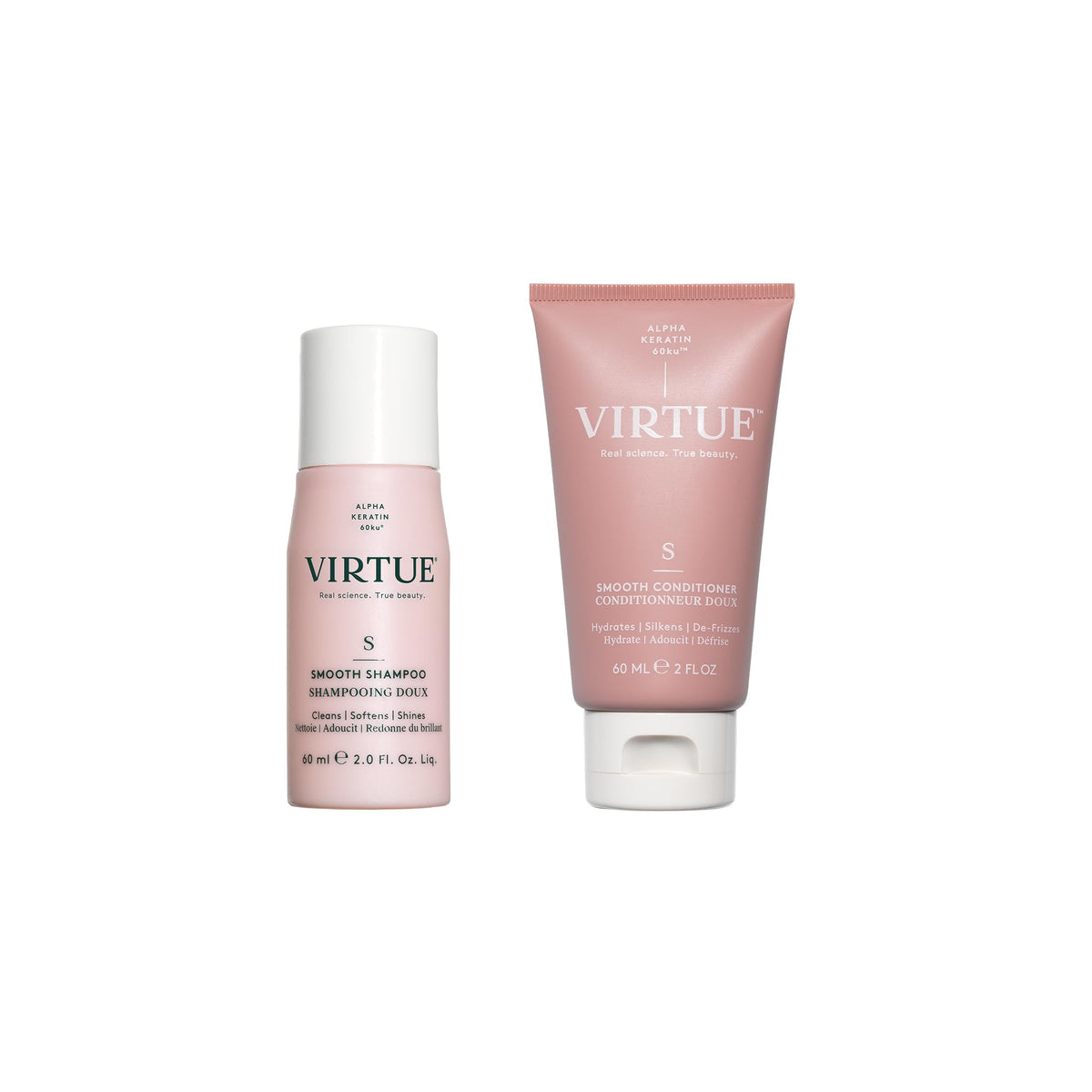 Virtue Smooth Kit Duo pack shot shows the two-piece routine for a smoother feel