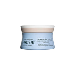 VIRTUE sulfate-free scalp scrub bottle highlights exfoliation for a healthier scalp.