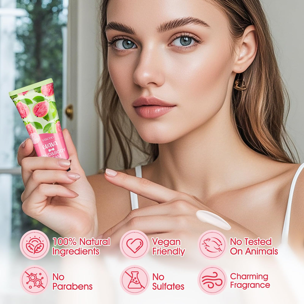 VISCOO aloe hand cream cools and nourishes dry skin surfaces.