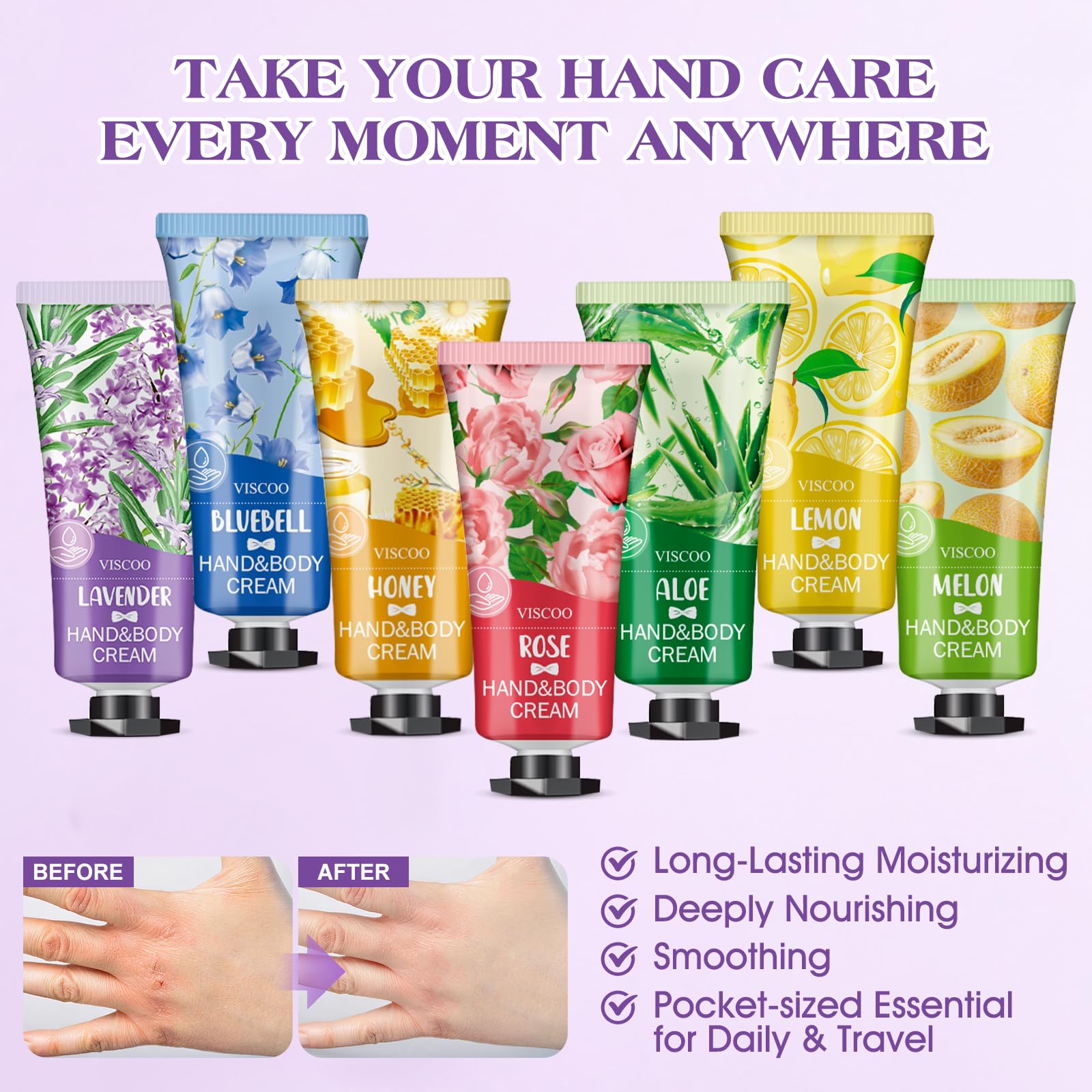 VISCOO cherry blossom hand cream tube for nourishment and glow.