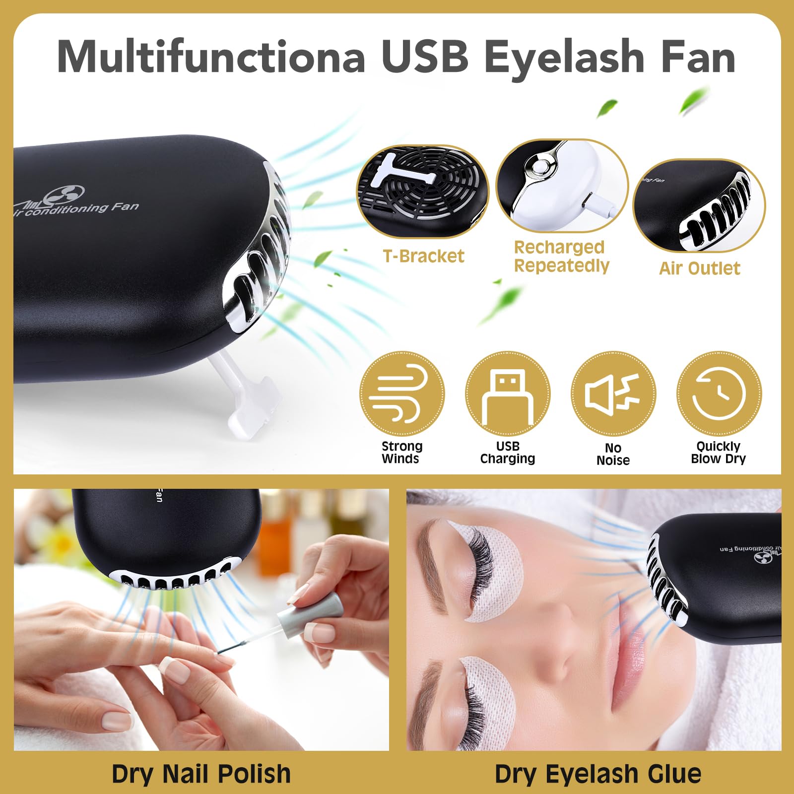 VISCOO lash extension kit with lash fan for quick drying demonstrations