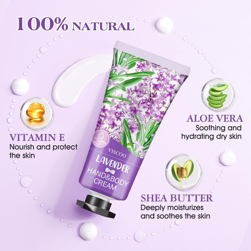 VISCOO lavender hand cream tube with calming fragrance and hydration.