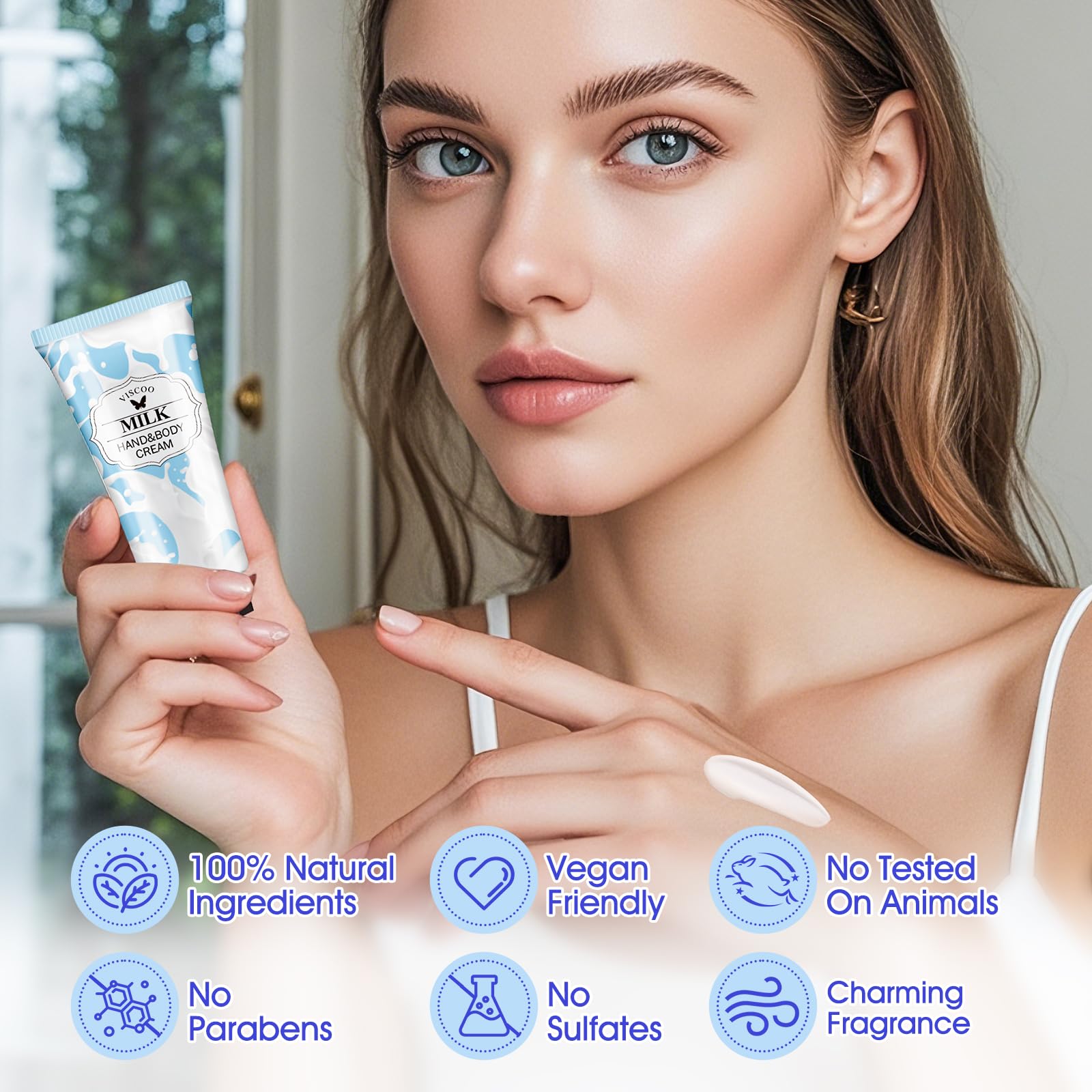 VISCOO texture close-up shows quick absorption for busy days.