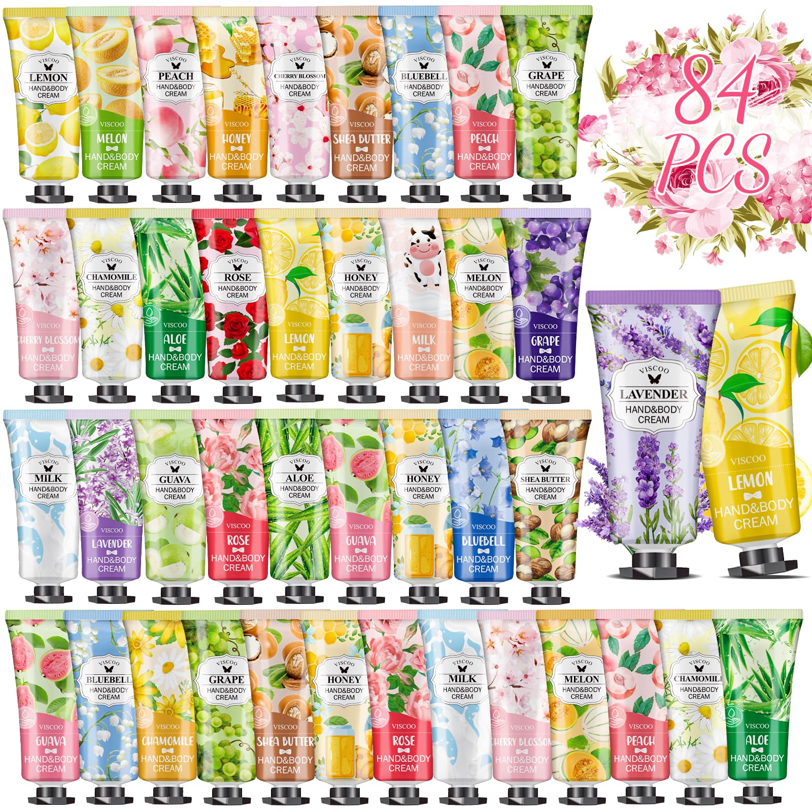 Viscoo rose hand cream with soothing fragrance and quick-absorbing hydration.