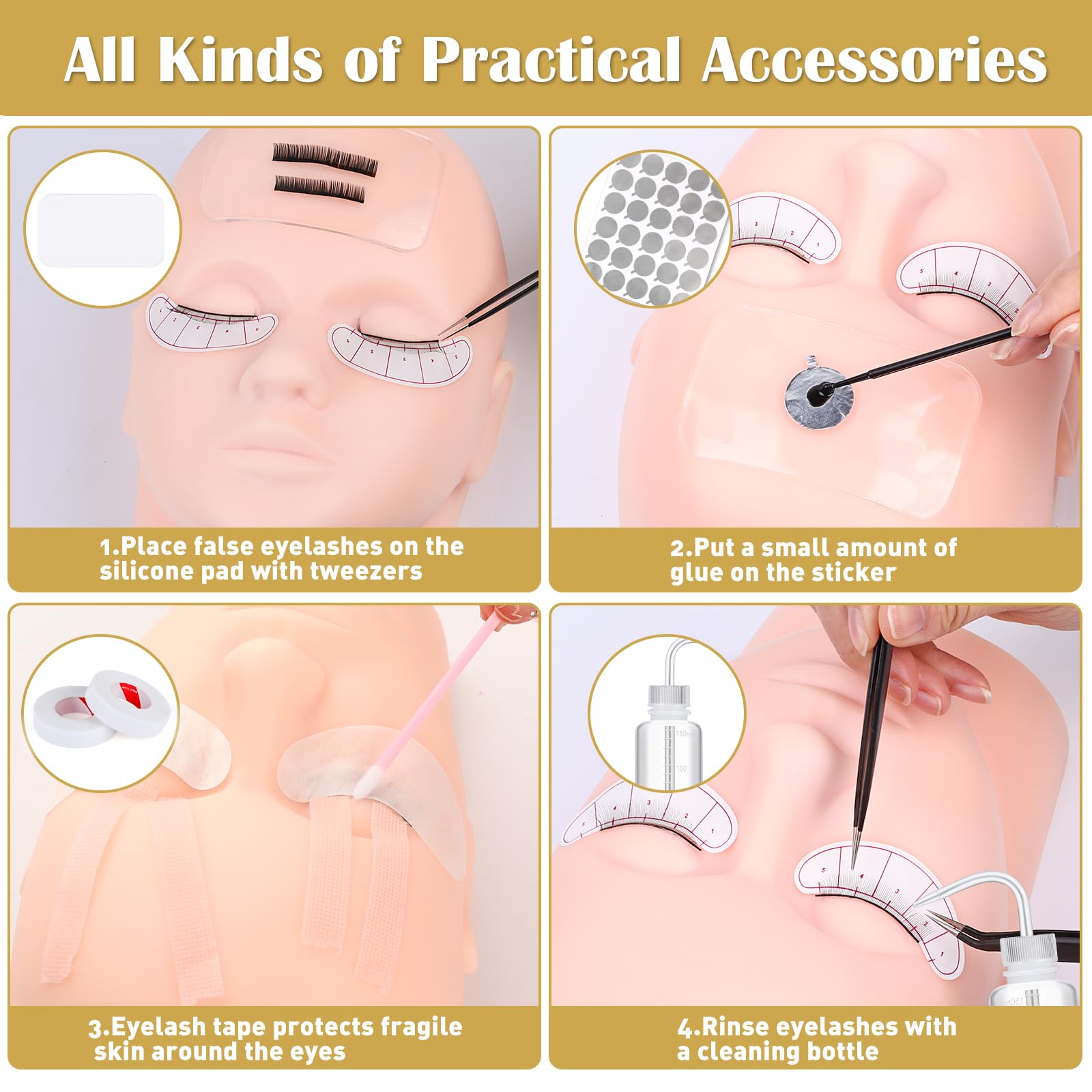 VISCOO silicone eyelash pad is reusable for consistent adhesion practice