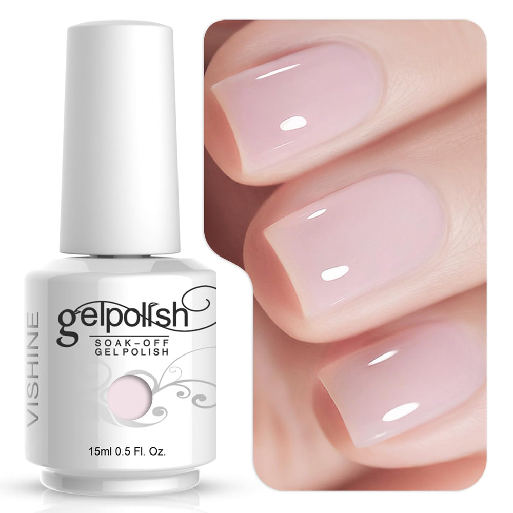Vishine 1361 light pink gel polish for a soft, everyday manicure