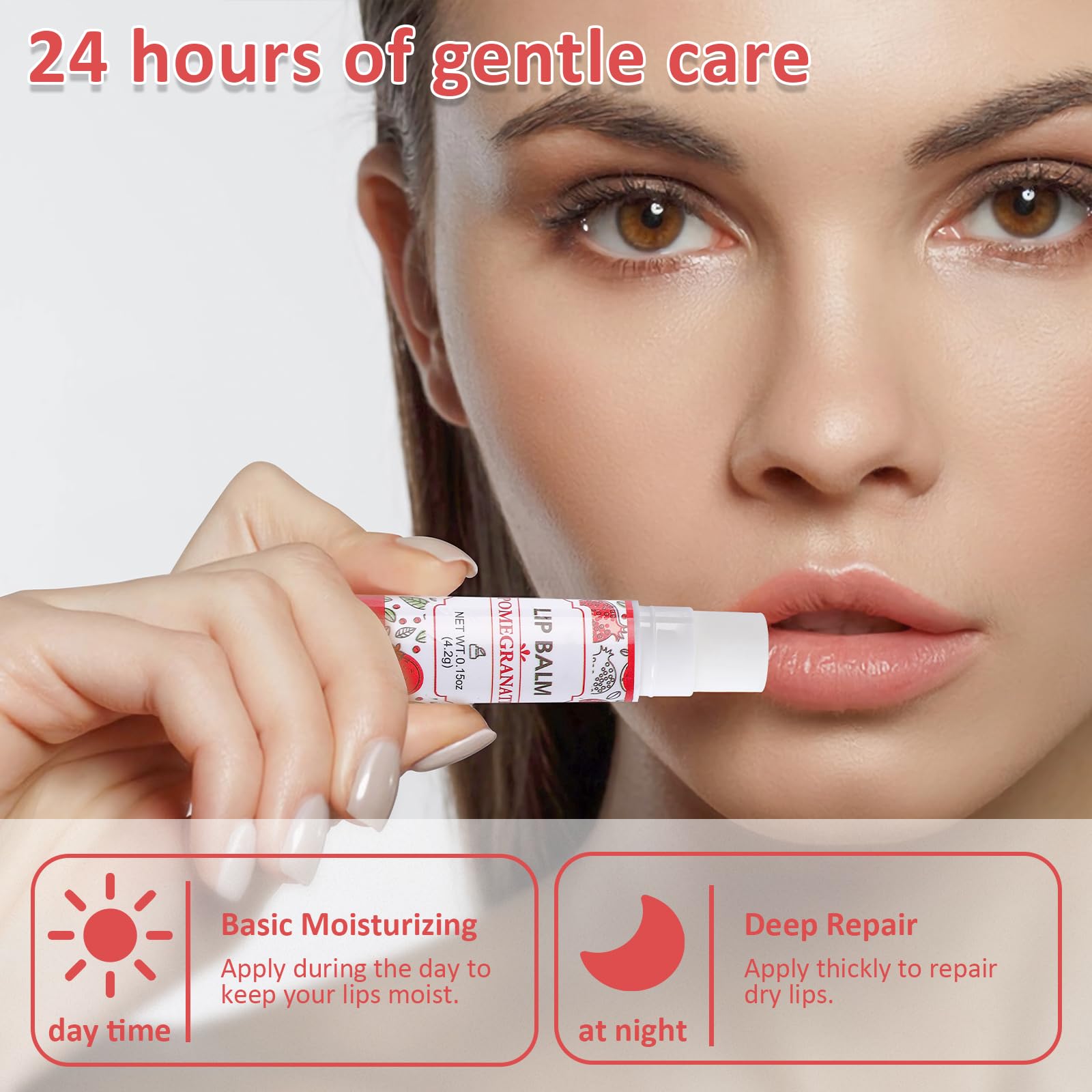 VISRIE strawberry flavor lip balm in tube with subtle aroma.