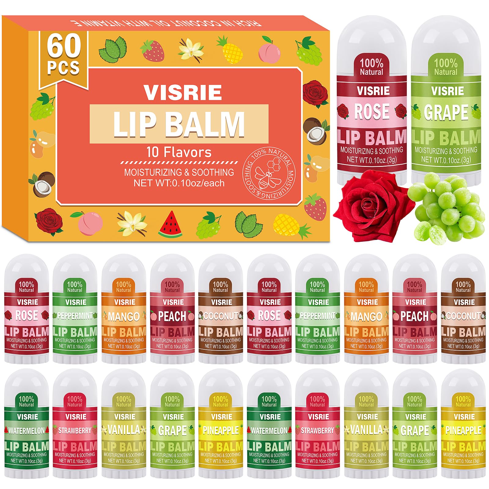 Visrie mini lip balms assortment for on the go hydration and flavor variety
