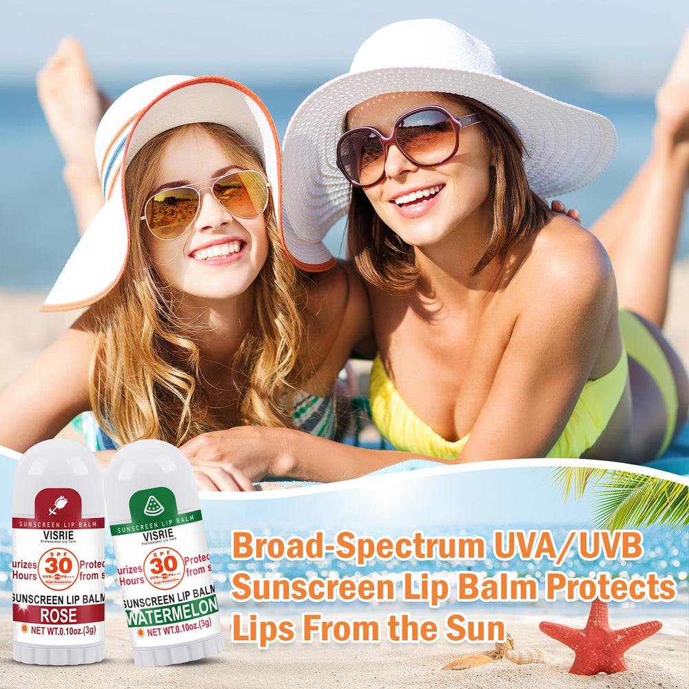 VISRIE Strawberry flavor lip balm ideal for sunny days outdoors.