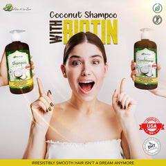 Vita A to Zee coconut oil conditioner tube provides deep moisture for smooth, frizz-free strands.