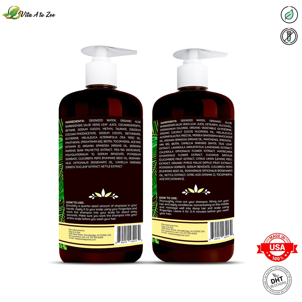 Vita A to Zee final product on vanity showcases shiny, healthy-looking hair after use.