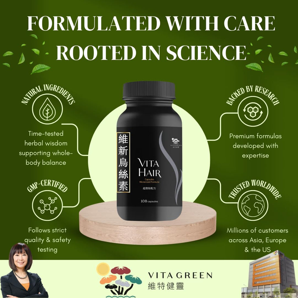 Vita Hair user morning routine with wellness setup.
