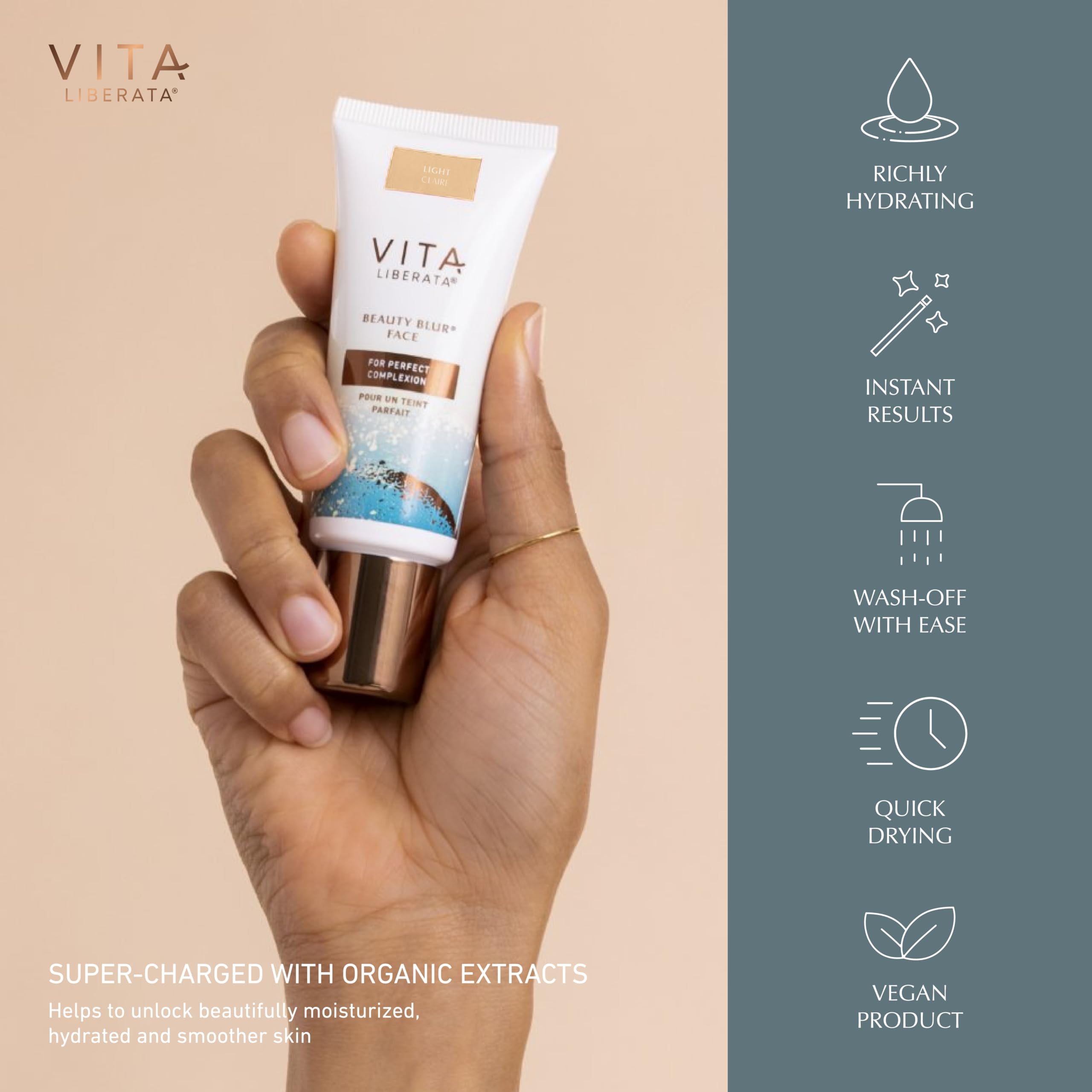 Vita Liberata Beauty Blur Face worn alone or as a primer for versatility.