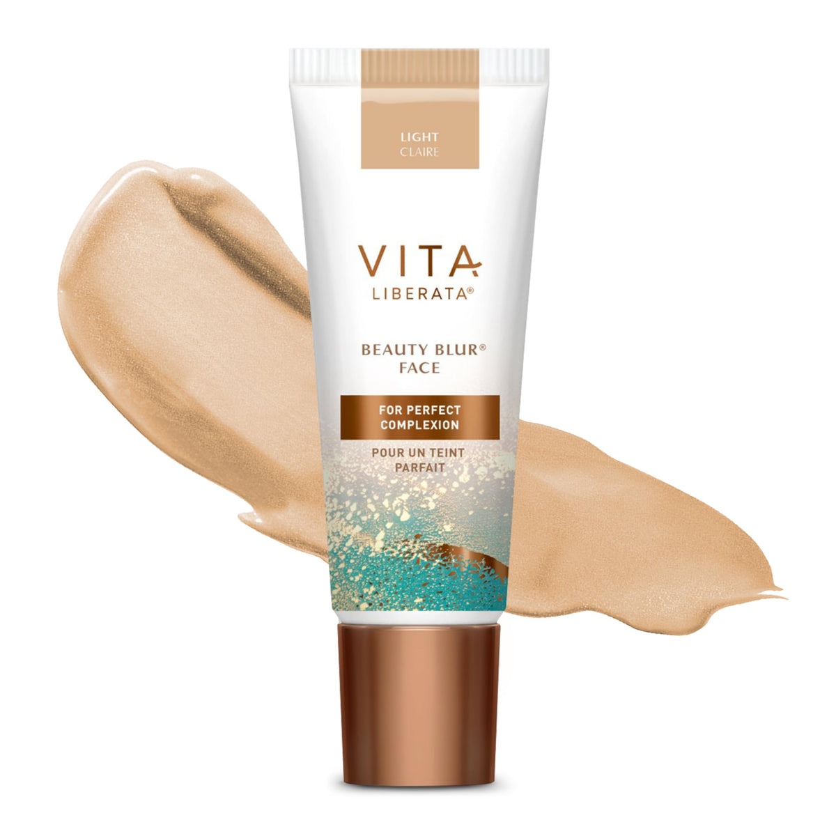 Vita Liberata Beauty Blur Face tinted primer with light-reflecting finish.