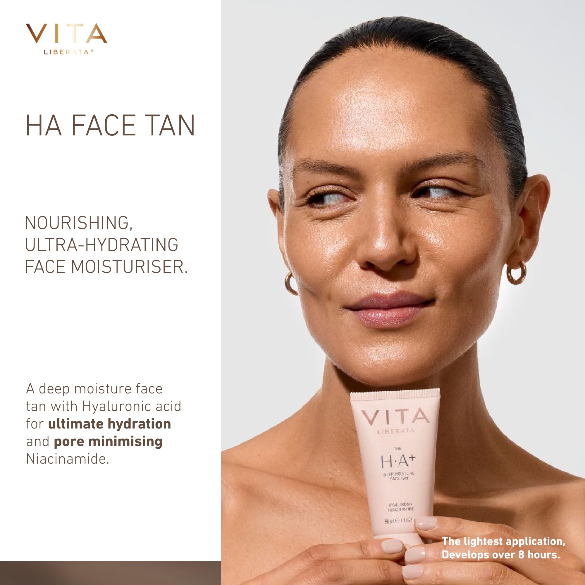 Closeup of Vita Liberata moisturizer jar showing creamy texture for even coverage.