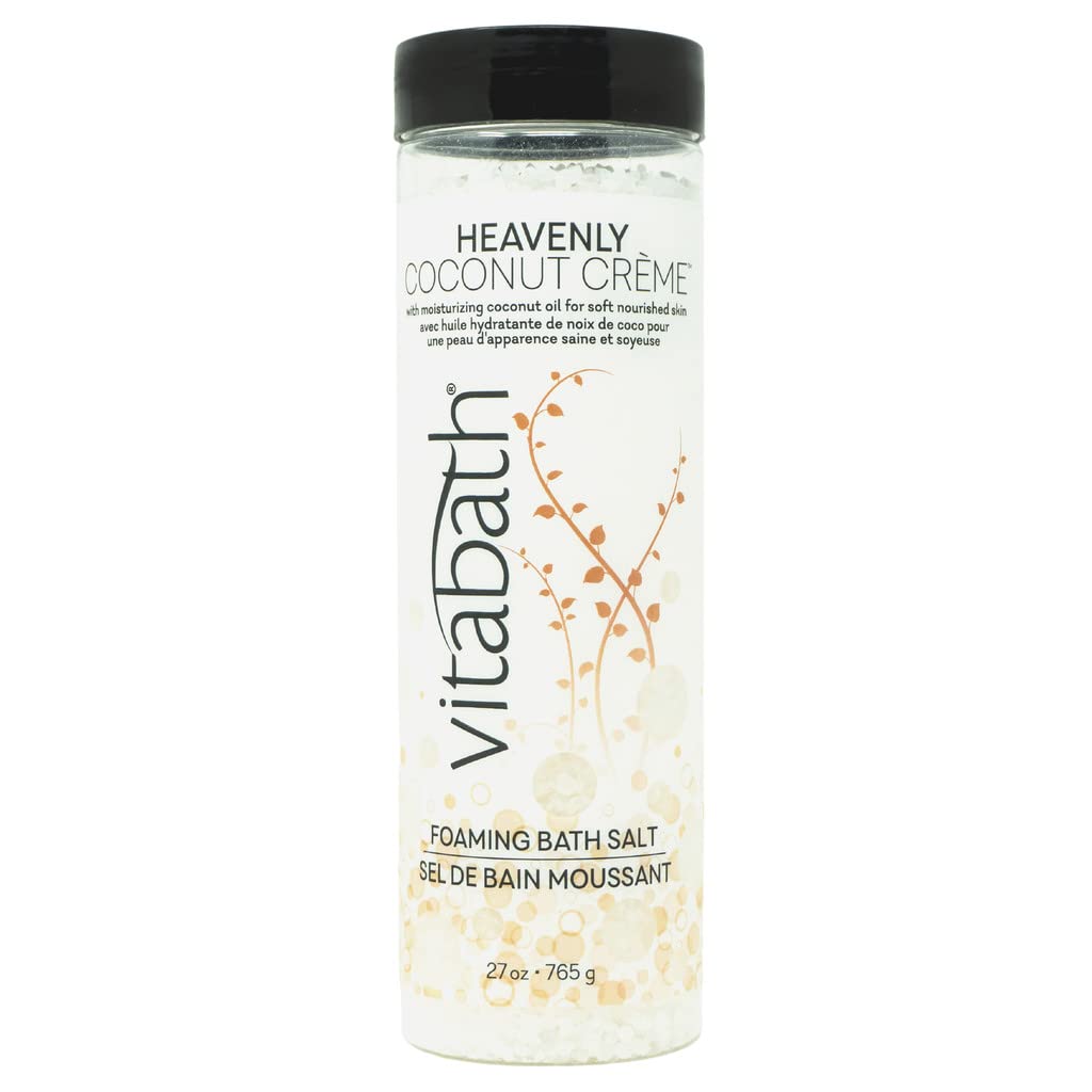 Vitabath Heavenly Coconut Crème Foaming Bath Salts create a soothing, relaxing soak after a long day.