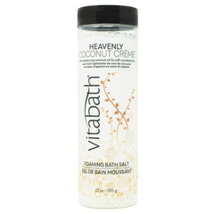 Vitabath Heavenly Coconut Crème Foaming Bath Salts create a soothing, relaxing soak after a long day.