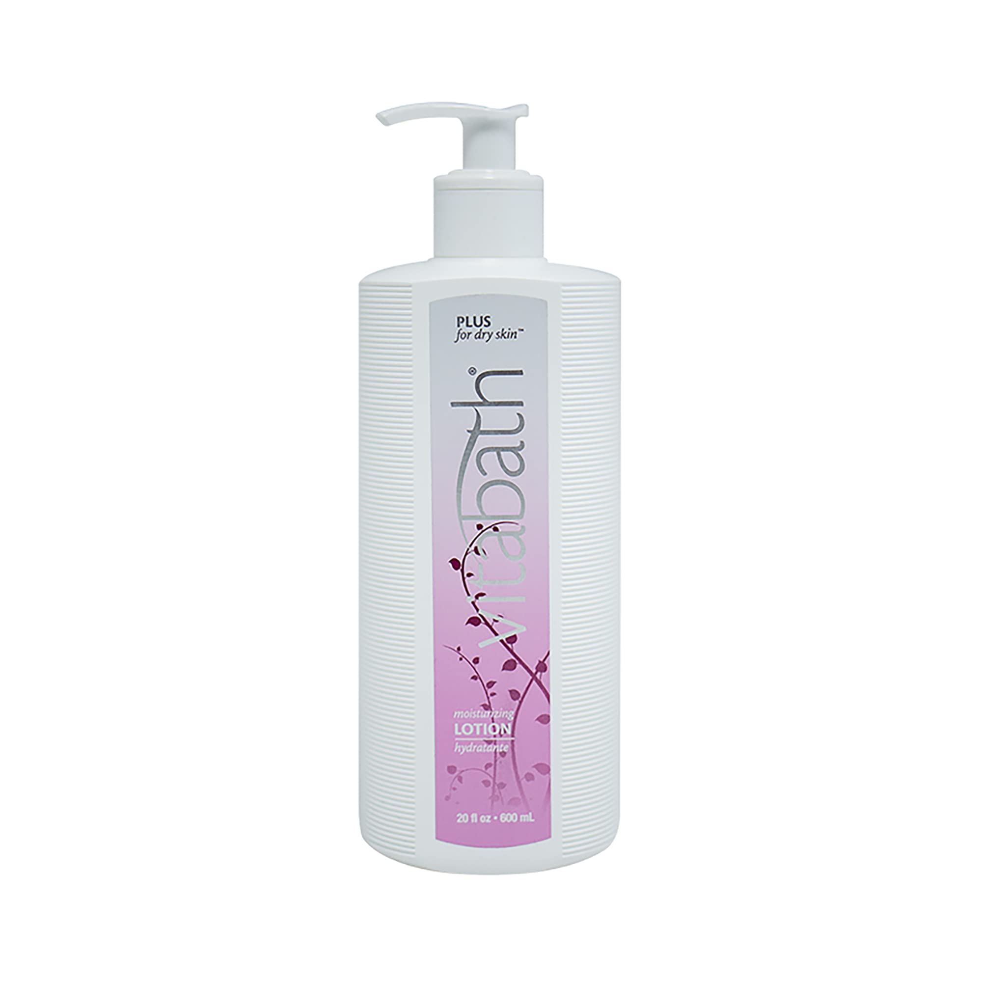 Vitabath Moisturizing Lotion Plus bottle shows a 20 oz size for daily hydration.
