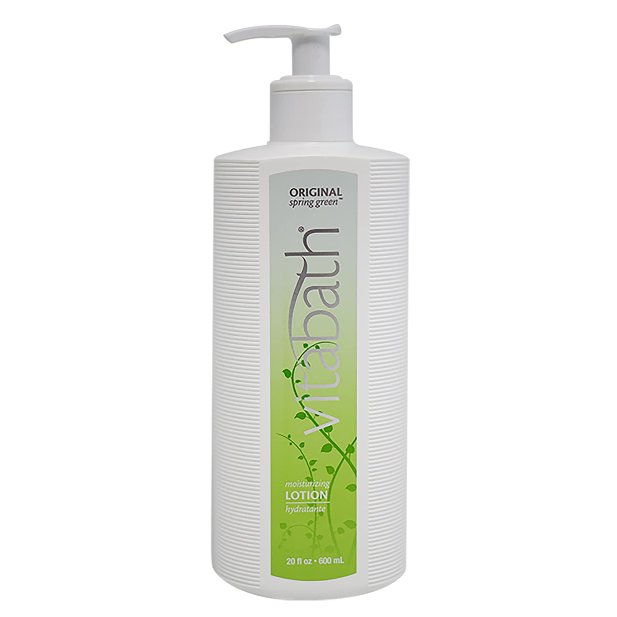 Vitabath Original Spring Green bottle pour showcases smooth, hydrating moisturizing lotion.